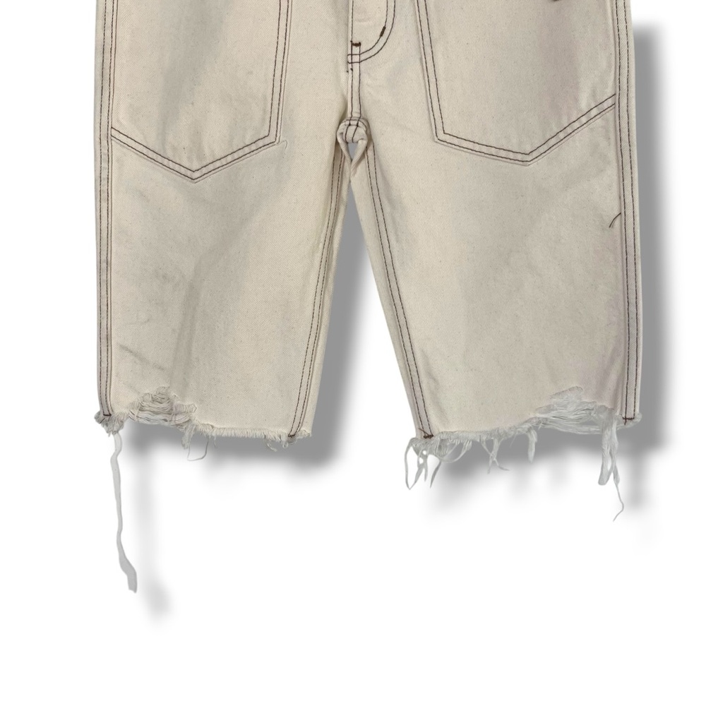 Free People Rebel Rouser Cut-Off Jean Shorts Jorts Natural $88 NWT 24 Off White - Picture 4 of 8